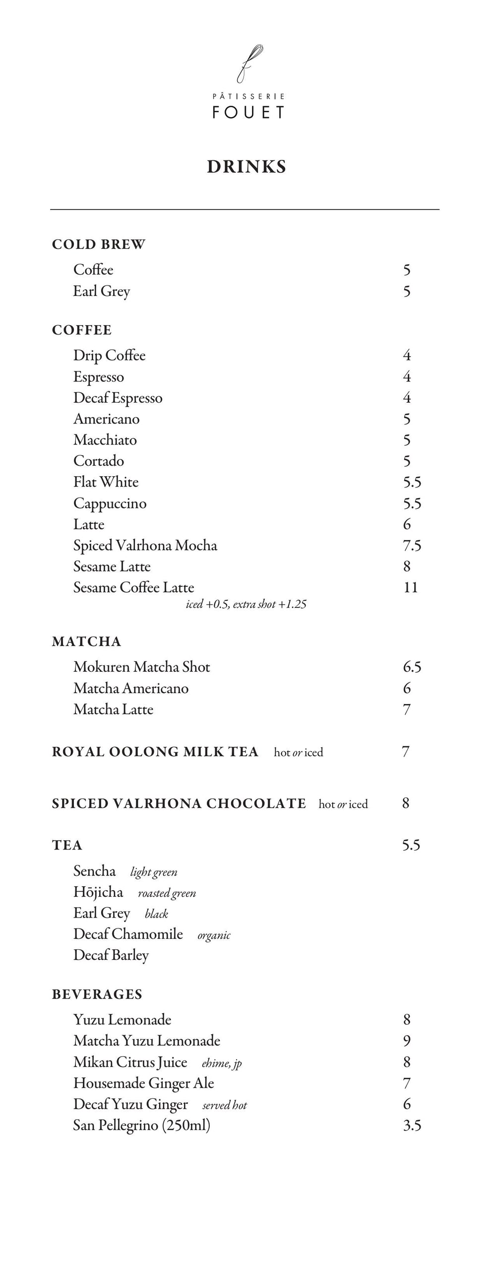 FouetNYC Menu - 1