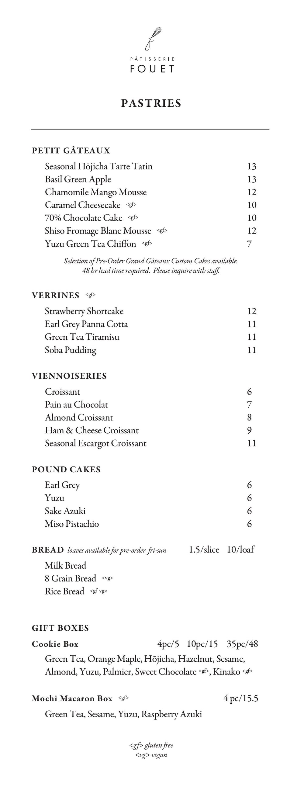 FouetNYC Menu - 2